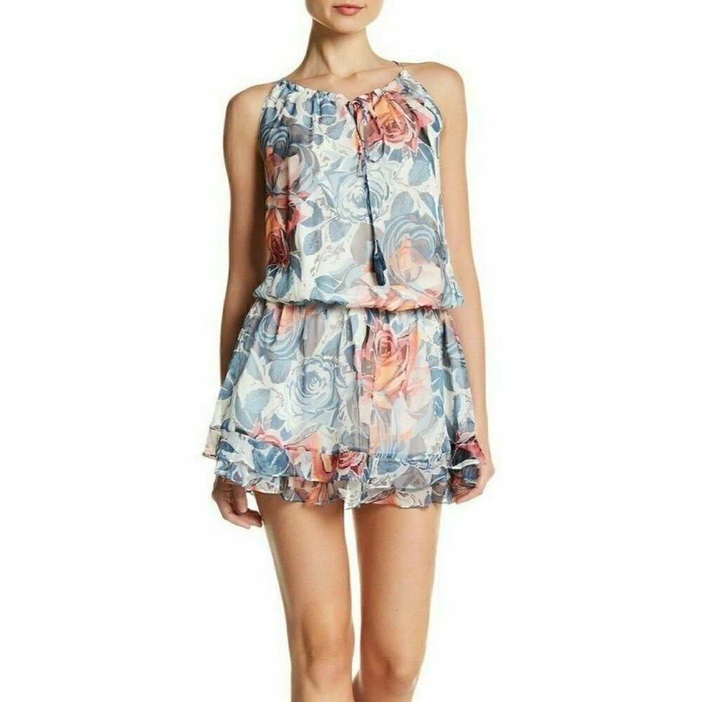 Elizabeth and James Women's Kenji Floral Silk Mini Dress Size M A31 MSRP $365